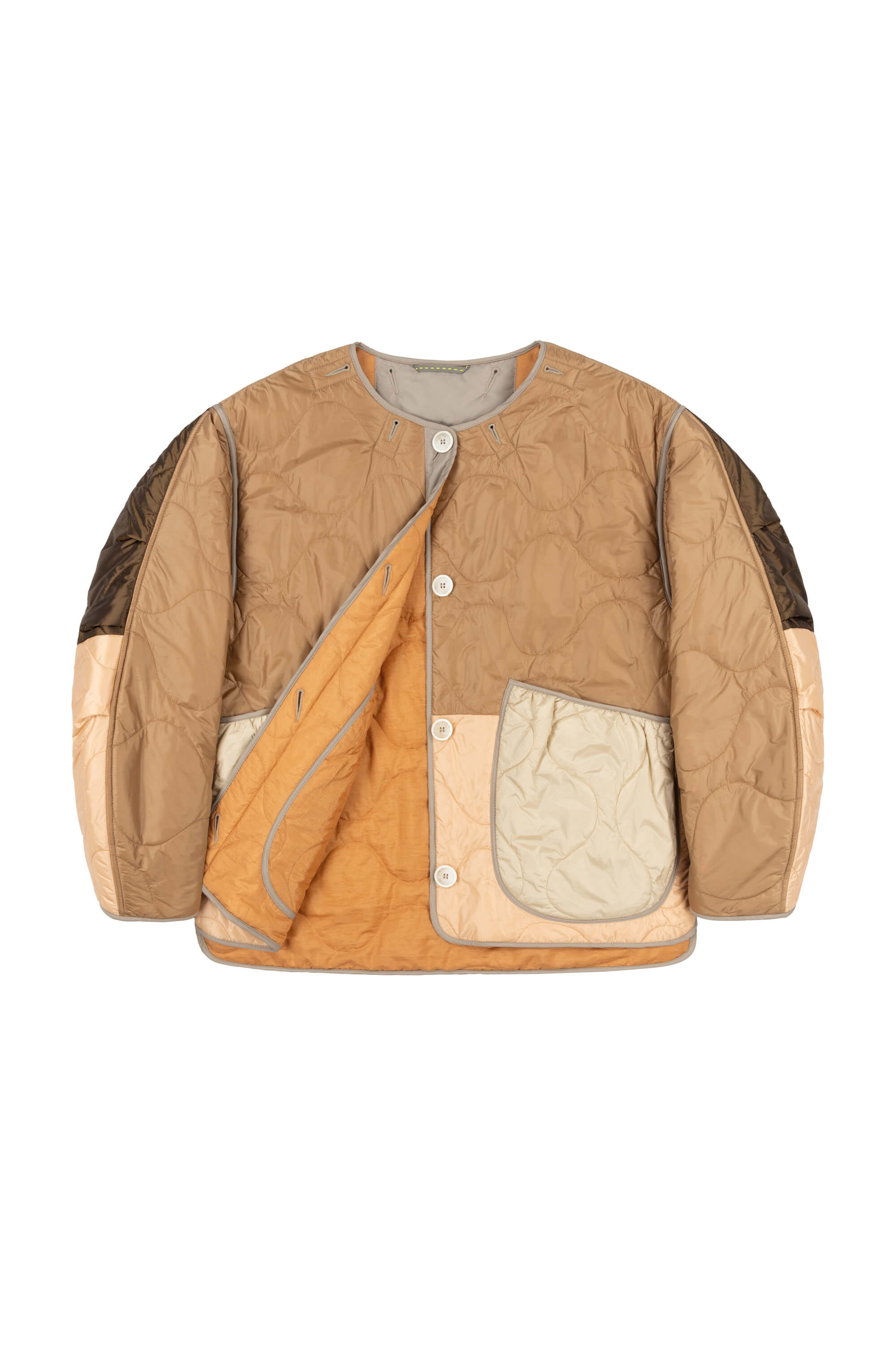 Orange quilted jacket best sale