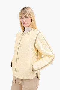 Satin Quilt Jacket - Ivory / Peat