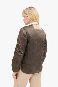 Satin Quilt Jacket - Ivory / Peat