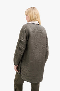 Wool Patchwork Signature Quilt Jacket - Olive & Antique Gold / Dark Olive