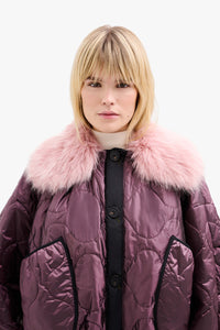 Faux Fur Collar - Damask Pink