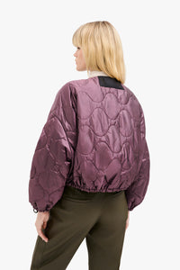 Parachute Quilt Bomber - Dark Olive / Amethyst