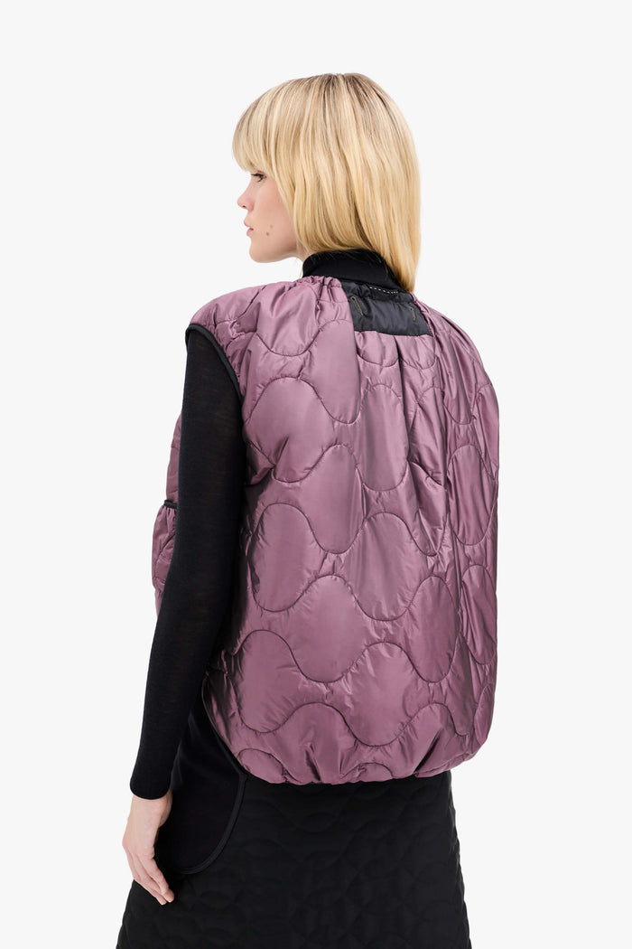 Parachute Quilt Vest - Dark Olive / Amethyst