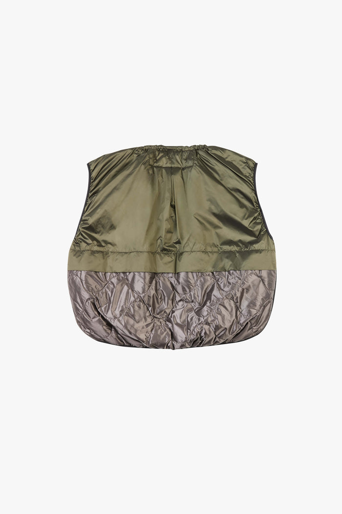 Parachute Quilt Vest - Dark Olive / Amethyst