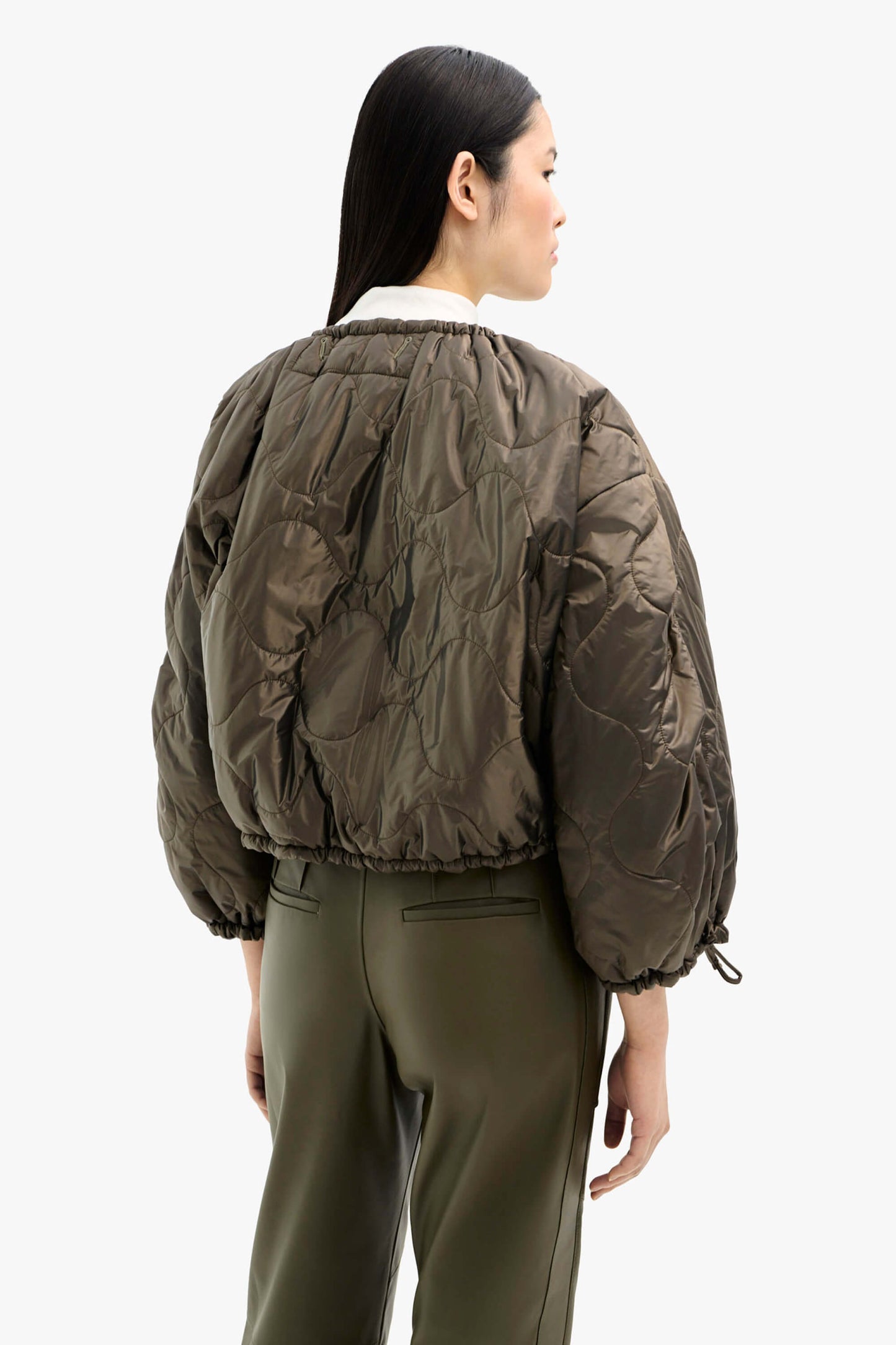 Parachute Quilt Bomber - Peat / Pale Yellow