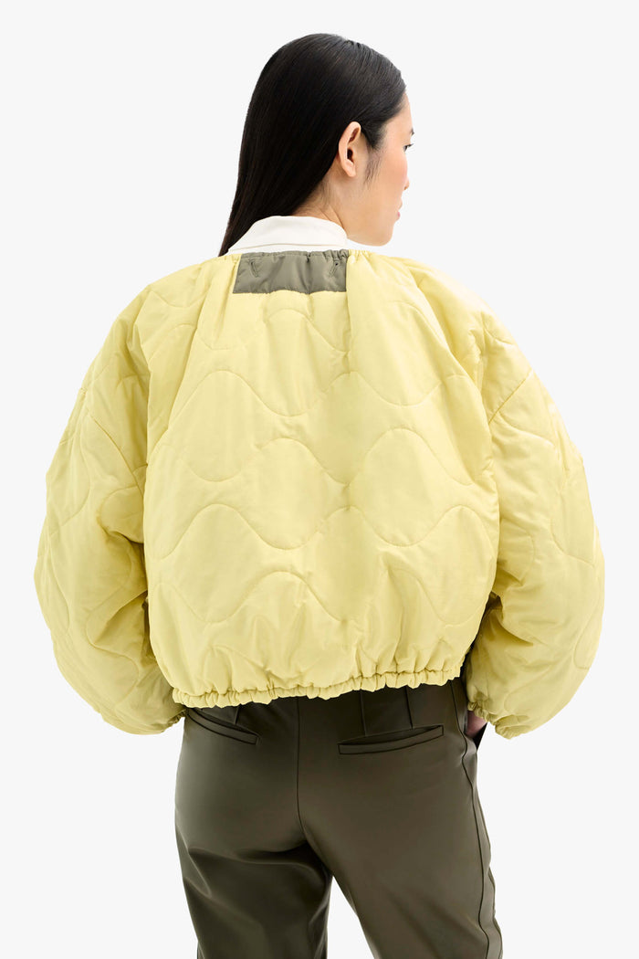 Parachute Quilt Bomber - Peat / Pale Yellow