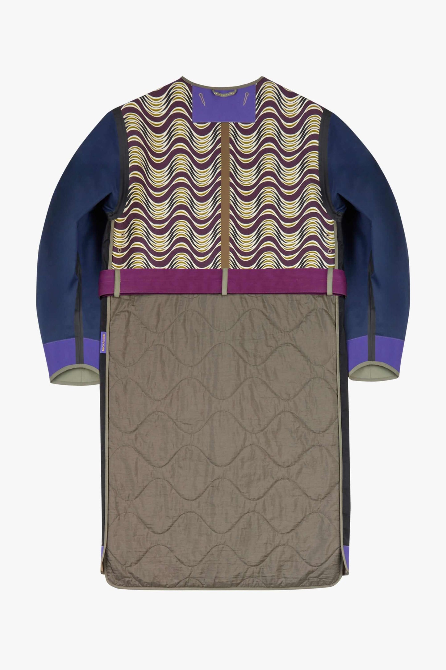 Bonded Patchwork Raincoat x Mickalene Thomas - Sage / Navy