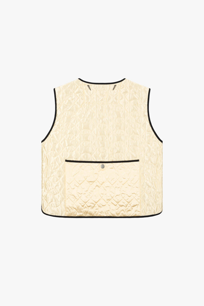 Utility Quilt Vest - Ivory / Amber