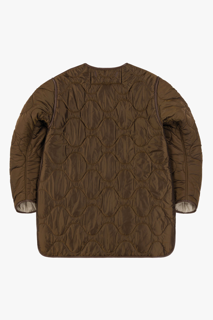 Shearling Aviator Quilt Jacket - Bronze / Natural