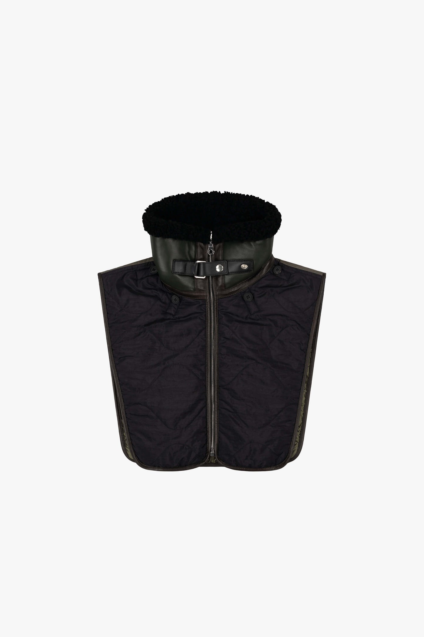 Aviator Zip Collar - Black / Dark Olive