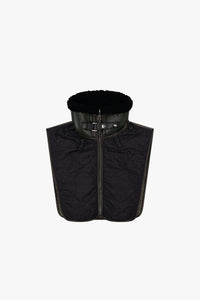 Aviator Zip Collar - Black / Dark Olive