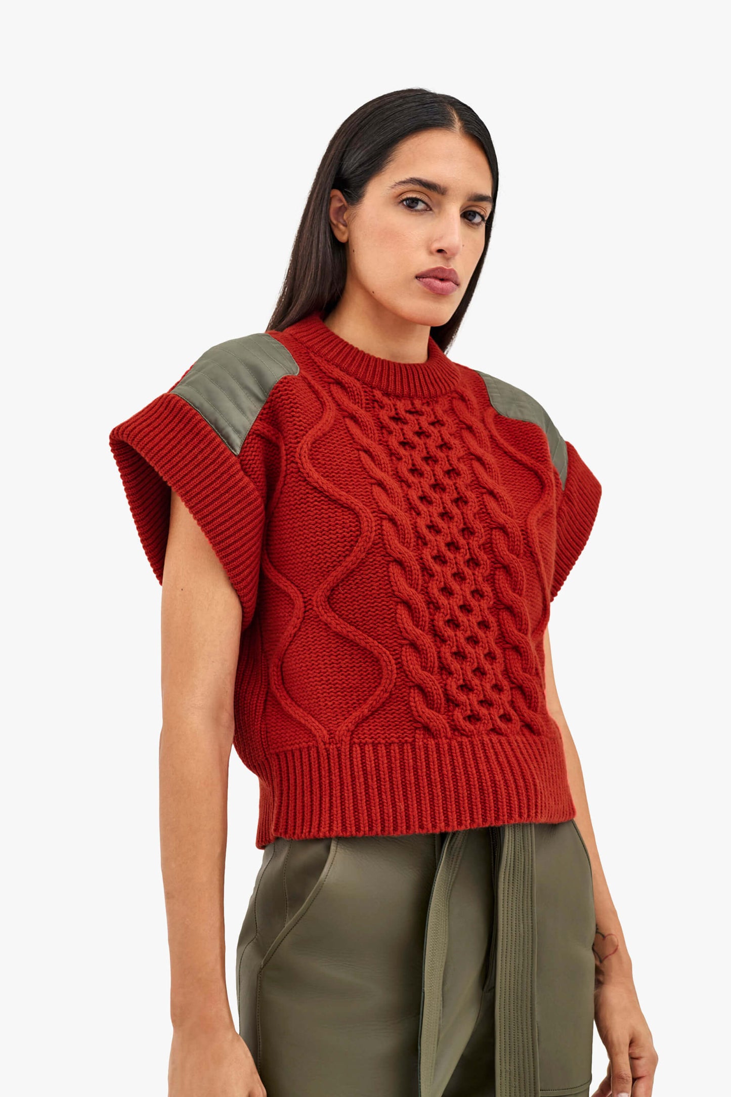 Cable Knit Crew Jumper - Amber