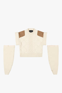 Cable Knit Crew Jumper - Ivory