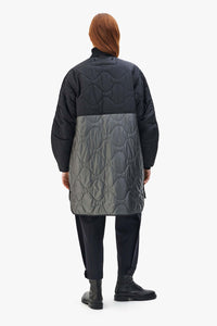 Colourblock Quilt Jacket - Black / Dark Olive