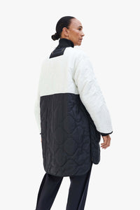 Colourblock Quilt Jacket - White / Gold