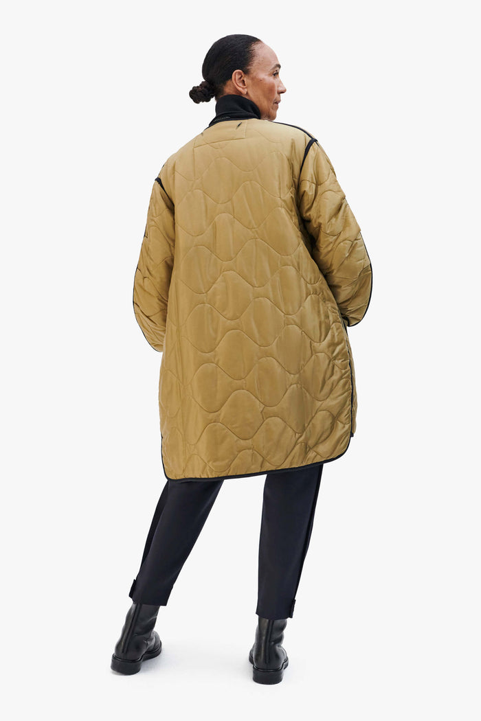 Colourblock Quilt Jacket - White / Gold