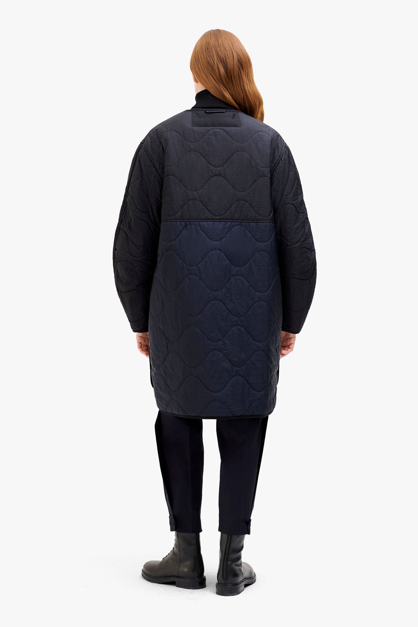 Colourblock Quilt Jacket - Black / Cobalt