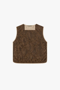 Cropped Aviator Shearling Vest - Mocha Brown / Blush