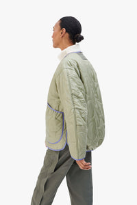 Cropped Quilt Jacket - Olive / Pale Sage