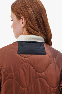 Cropped Quilt Jacket - Dark Umber / Amber