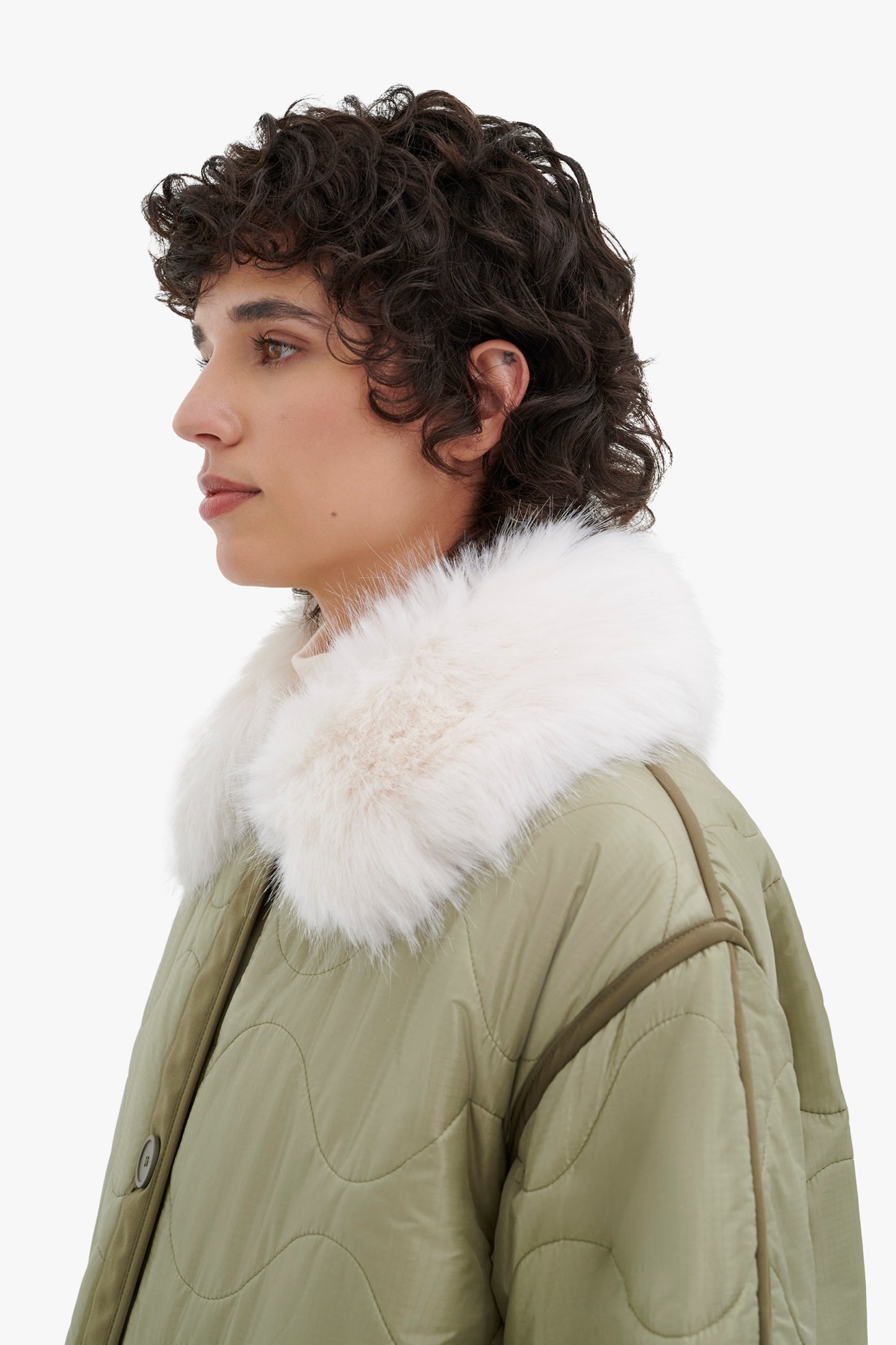 Faux Fur Collar - White