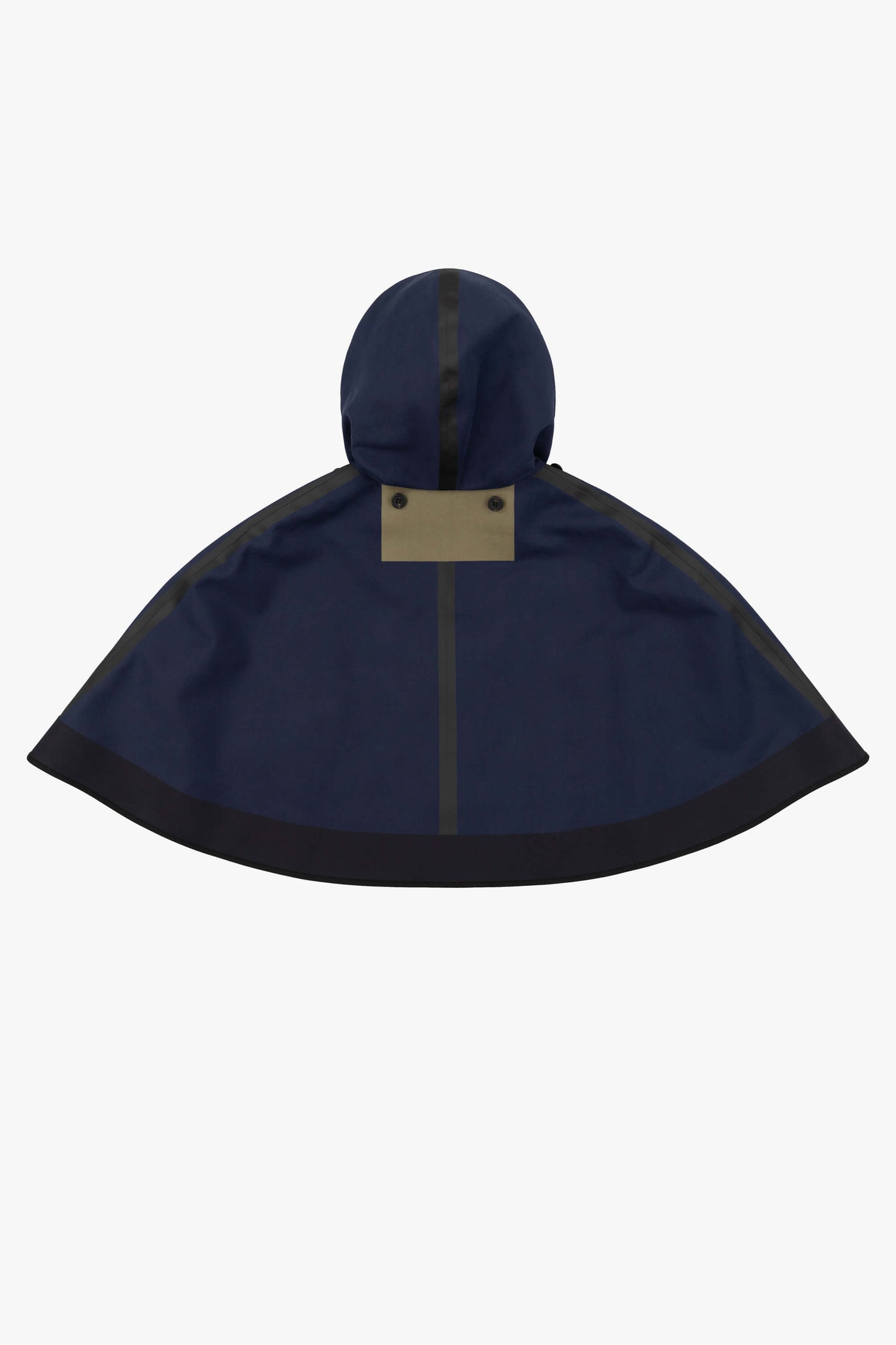 Hooded Rain Cape - Navy / Green Plaid