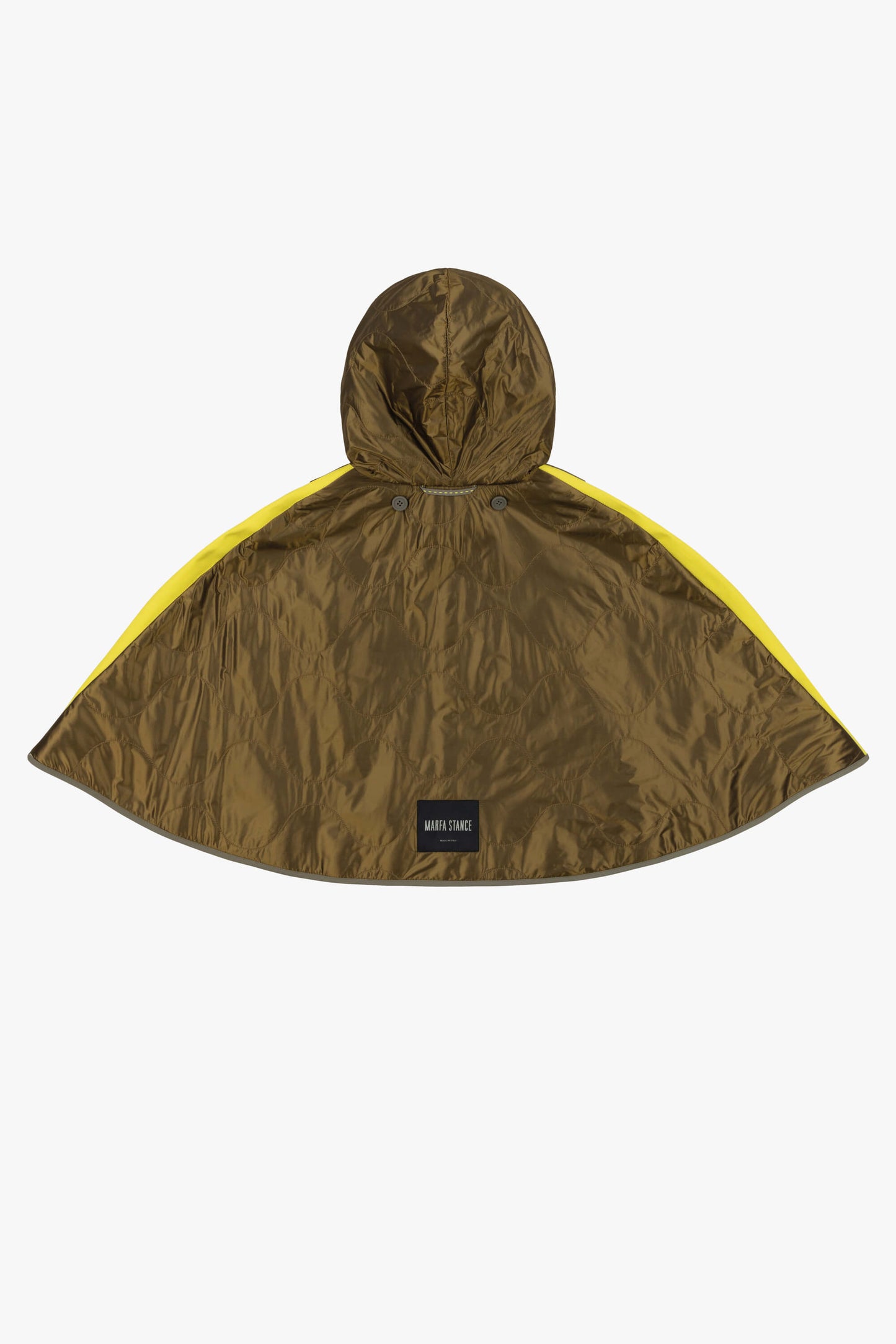 Hooded Rain Cape - Olive / Chartreuse & Antique Gold