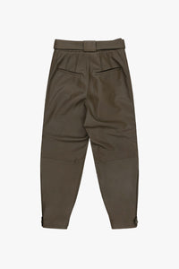 Leather Trousers - Olive