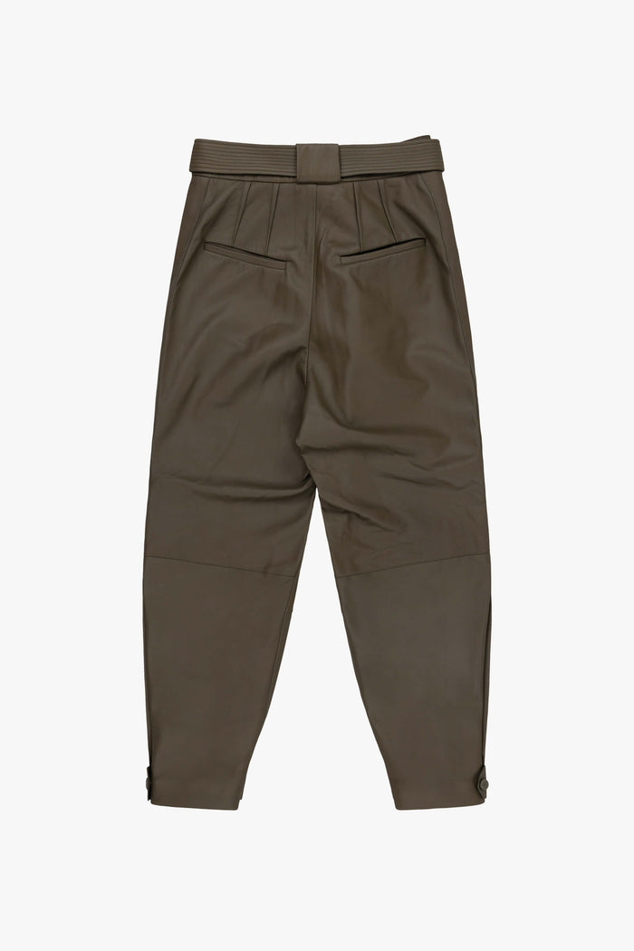 Leather Trousers - Olive