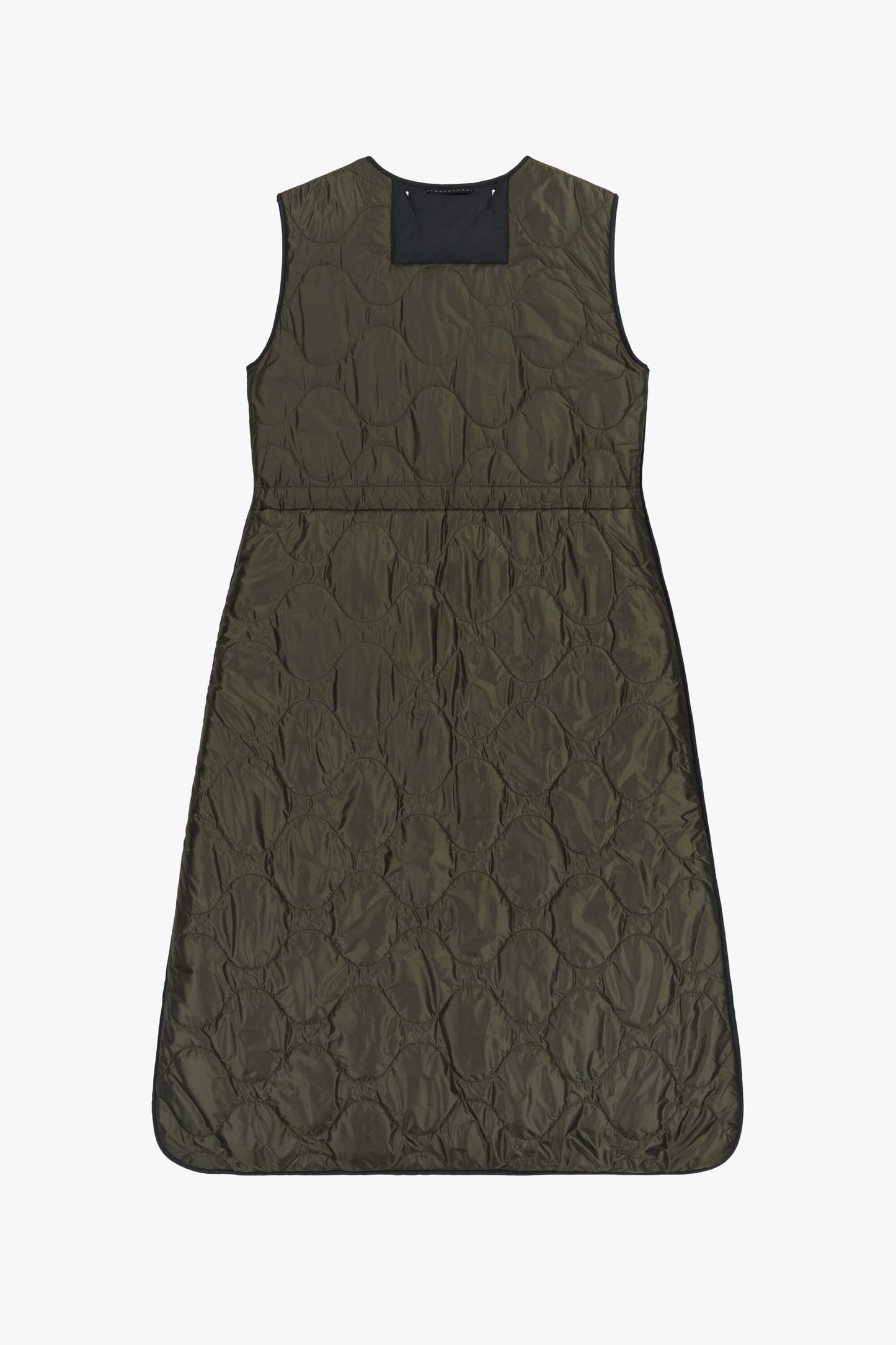 Long Patchwork Quilt Vest - Wine / Dark Olive