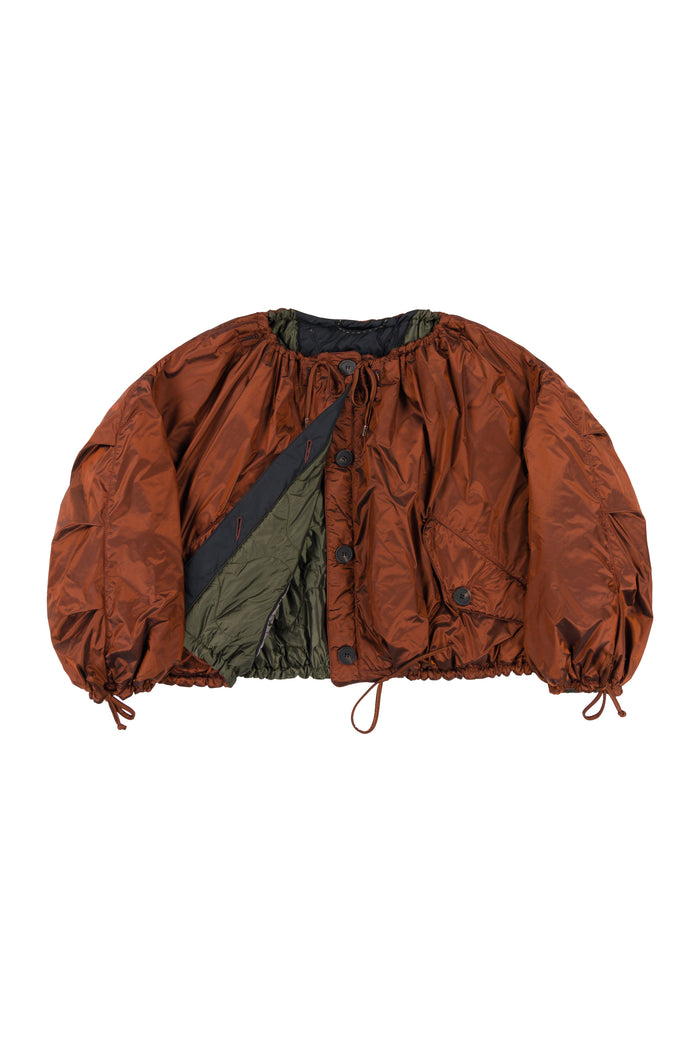 Parachute Quilt Bomber - Amber / Dark Olive