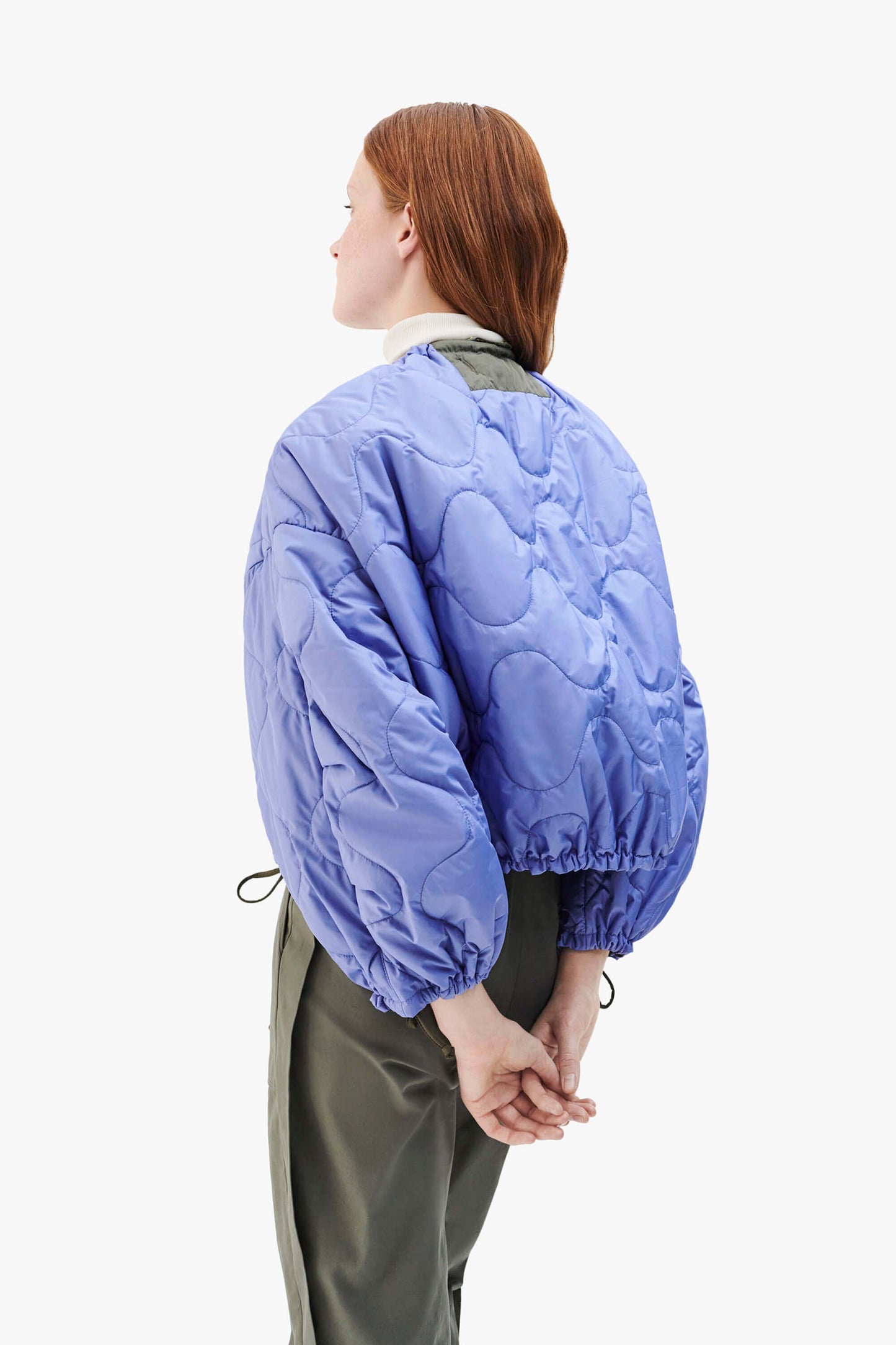 Parachute Quilt Bomber - Lilac / Olive