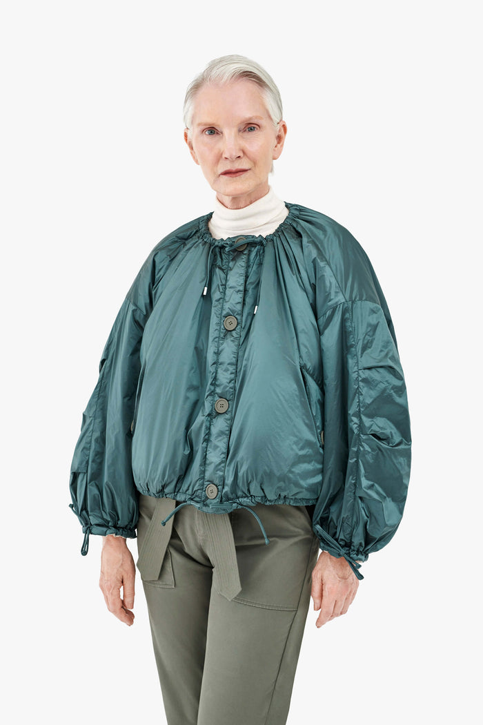 Parachute Quilt Bomber - Mineral Green/Dove Grey