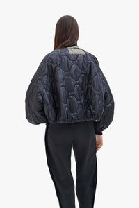 Parachute Quilt Bomber - Stone / Black