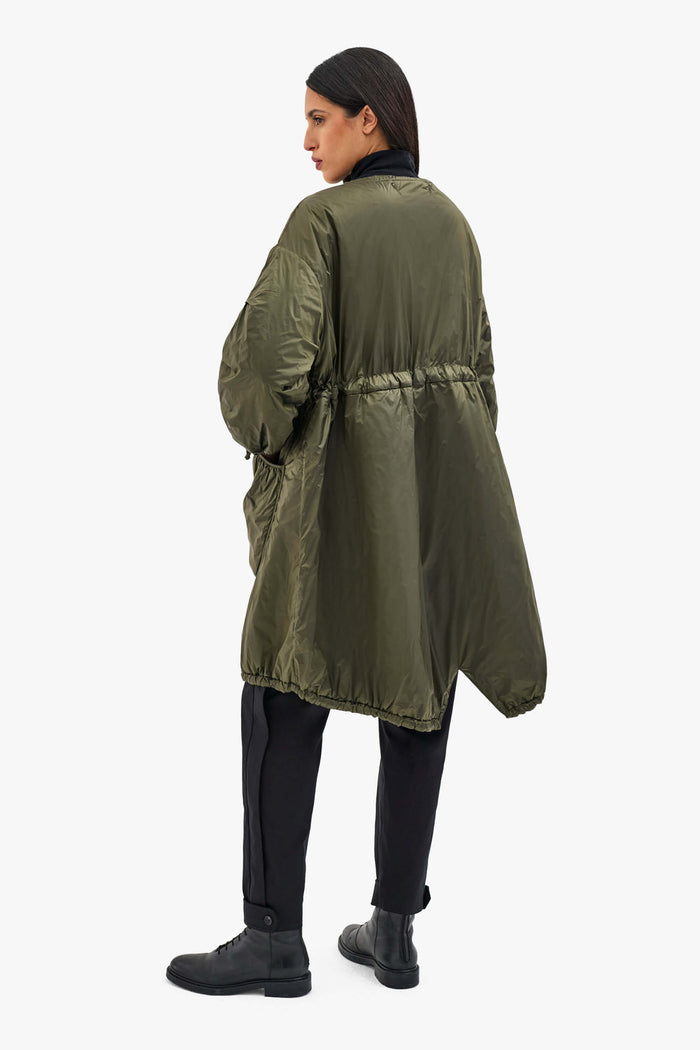 Parachute Quilt Parka - Dark Olive / Black