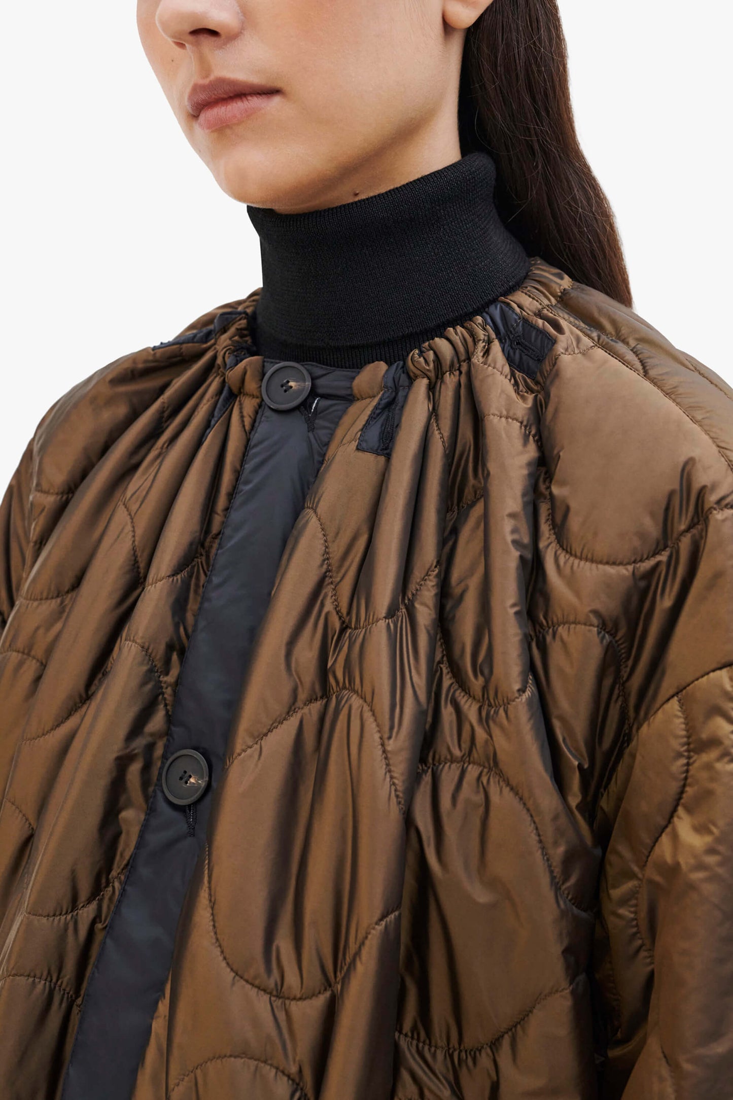 Parachute Quilt Parka - Bronze / Black