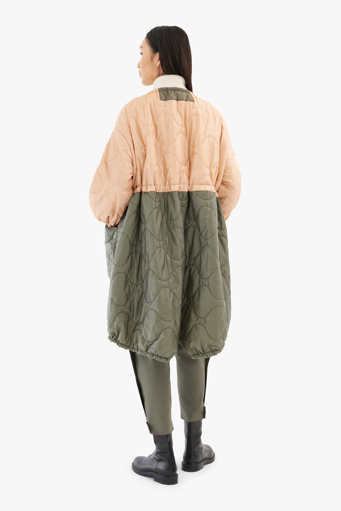 Parachute Quilt Parka - Soft Peach / Oyster