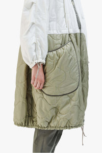 Parachute Quilt Parka - White / Stone