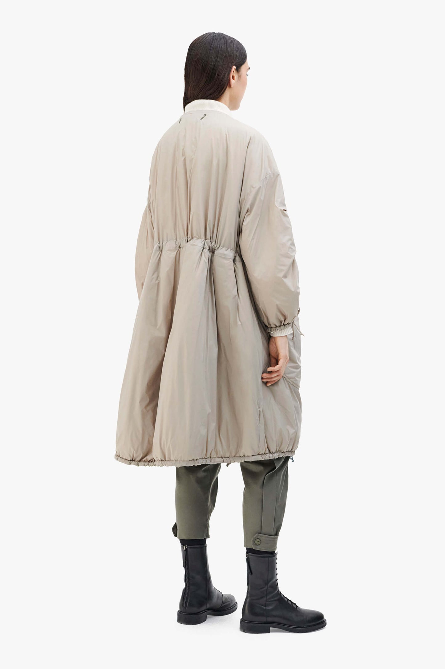 Parachute Quilt Parka - White / Stone