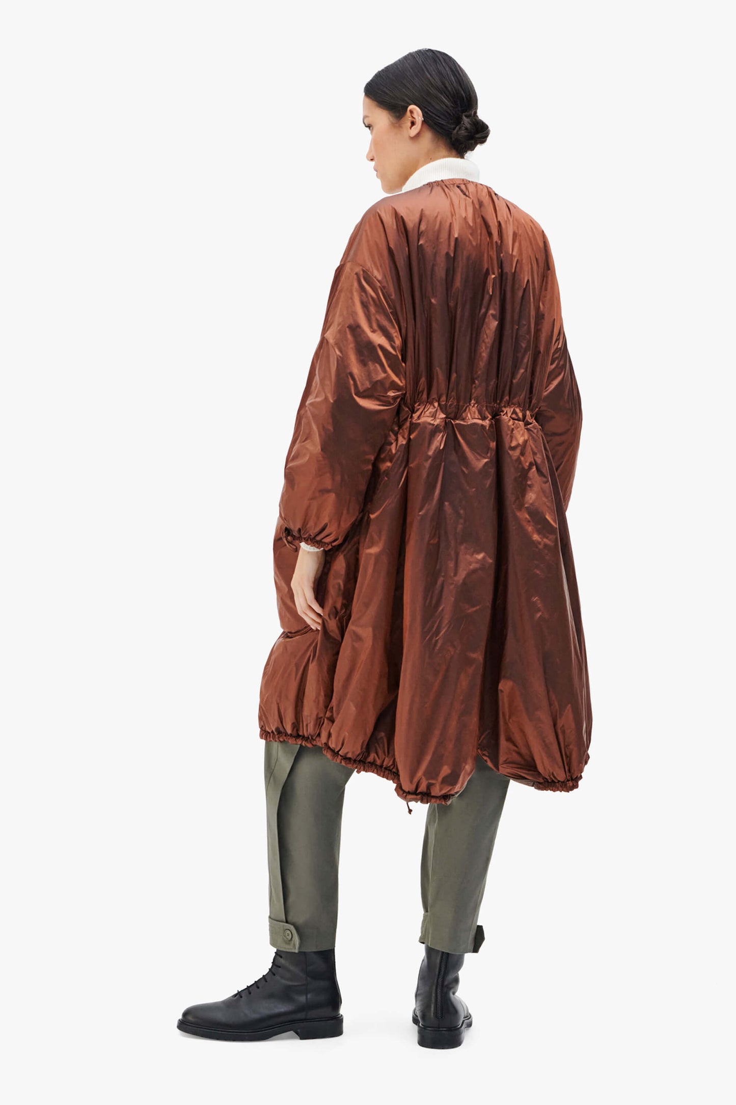 Parachute Quilt Parka - Wine / Amber