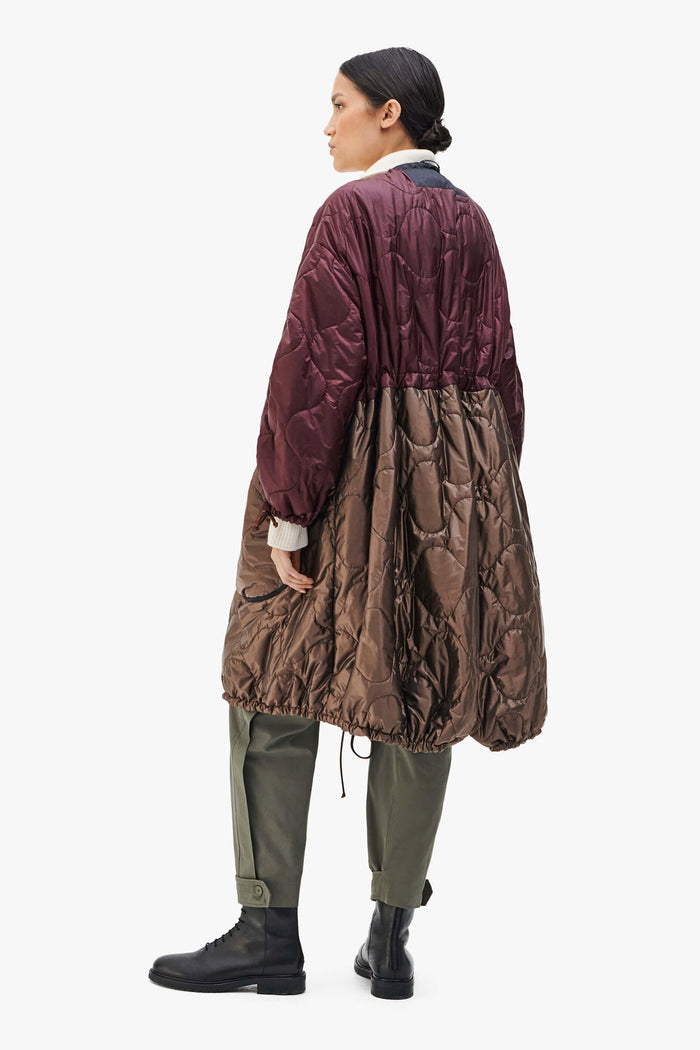 Parachute Quilt Parka - Wine / Amber