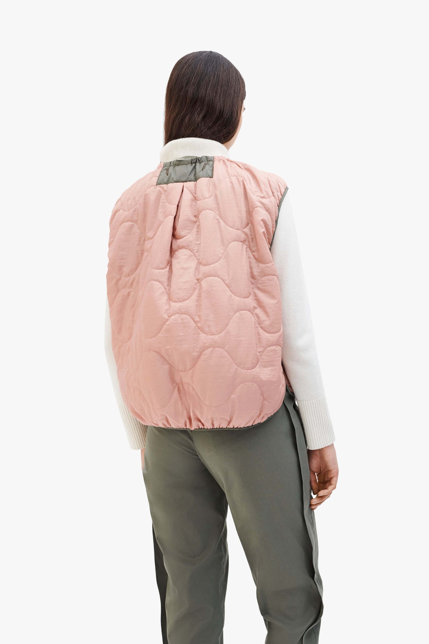 Parachute Quilt Vest - Bronze / Pale Pink