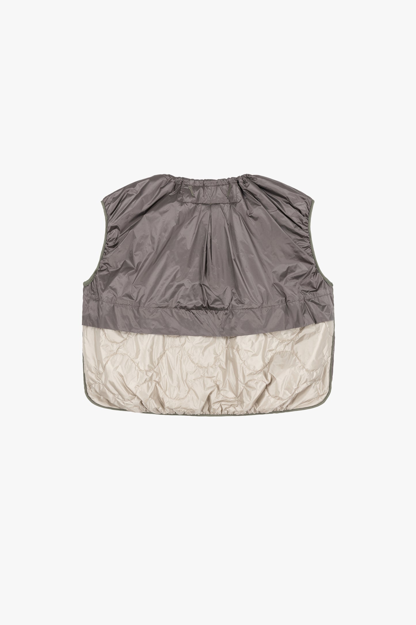 Parachute Quilt Vest - Granite and Dove Grey / Chartreuse