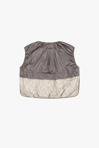 Parachute Quilt Vest - Granite and Dove Grey / Chartreuse