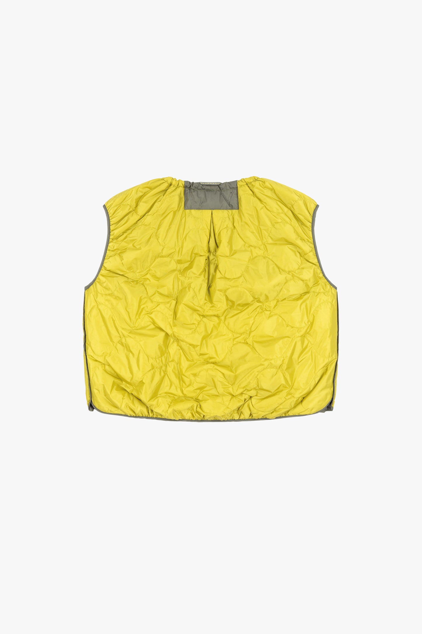 Parachute Quilt Vest - Granite and Dove Grey / Chartreuse