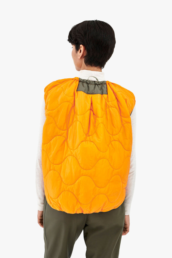 Parachute Quilt Vest - Antique Gold / Clementine