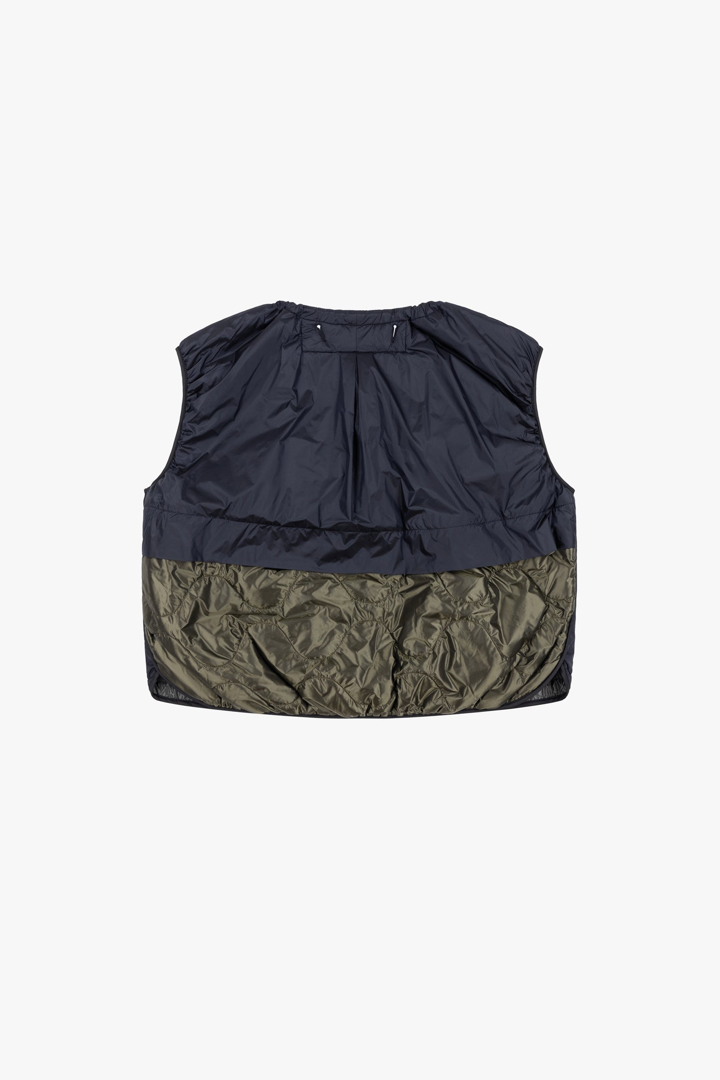 Parachute Quilt Vest - Navy and Dark Olive / Anthracite