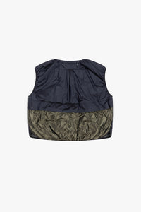 Parachute Quilt Vest - Navy and Dark Olive / Anthracite