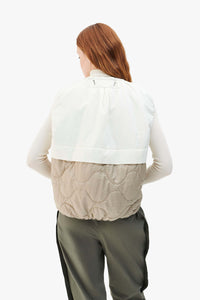 Parachute Quilt Vest - White / Pale Sage