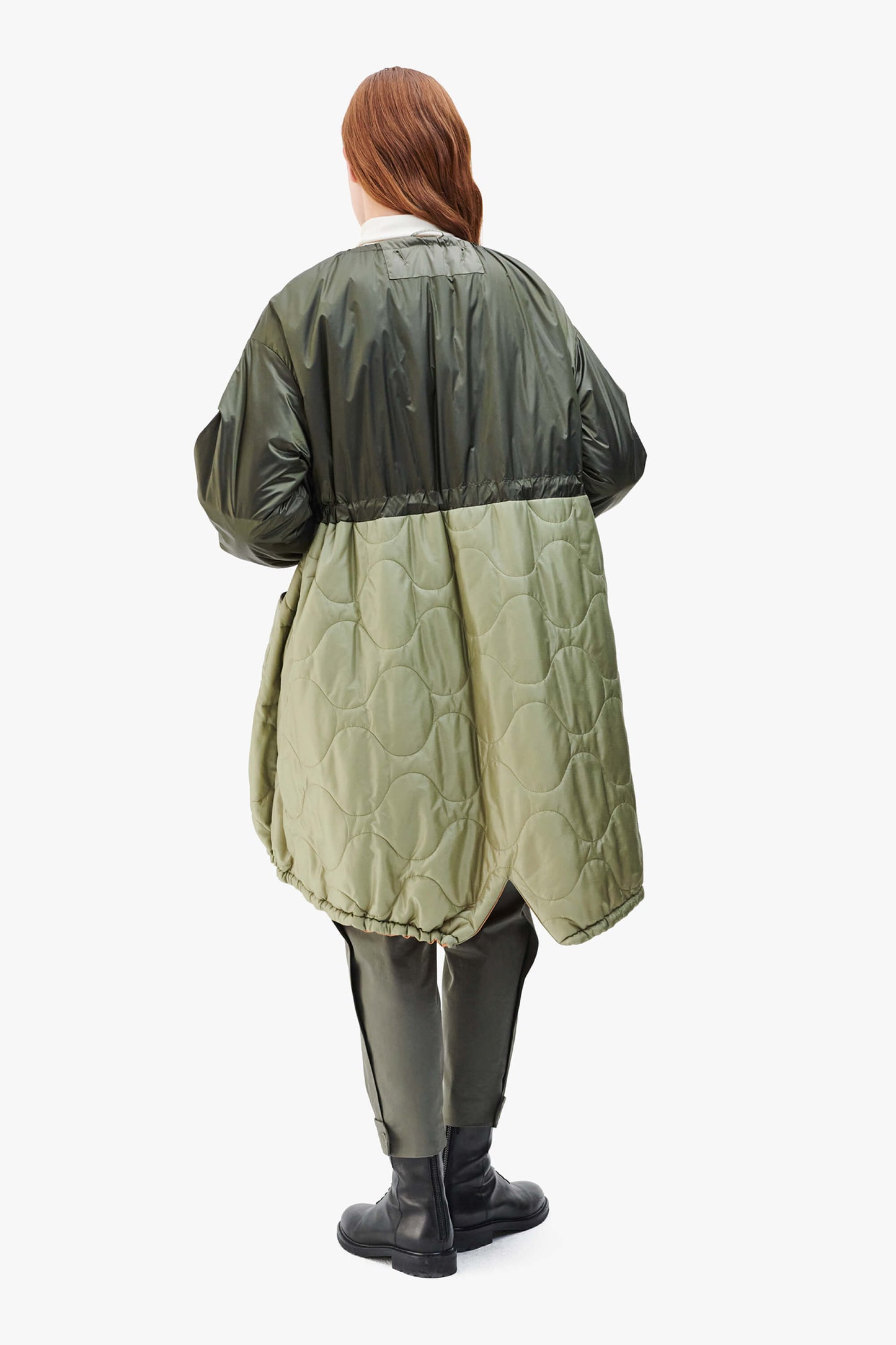 Patchwork Parachute Parka - Olive / Olive